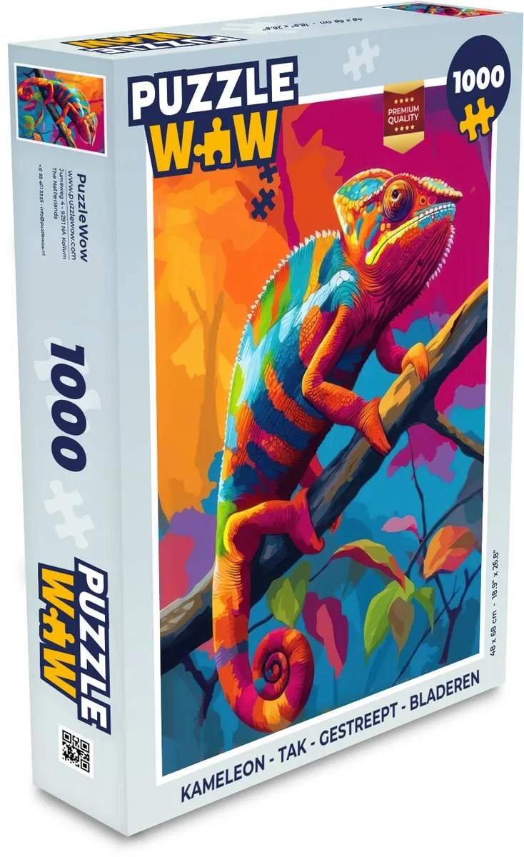 PuzzleWow Kameleon Tak Legpuzzel 1000 Stuks - Kleurrijk