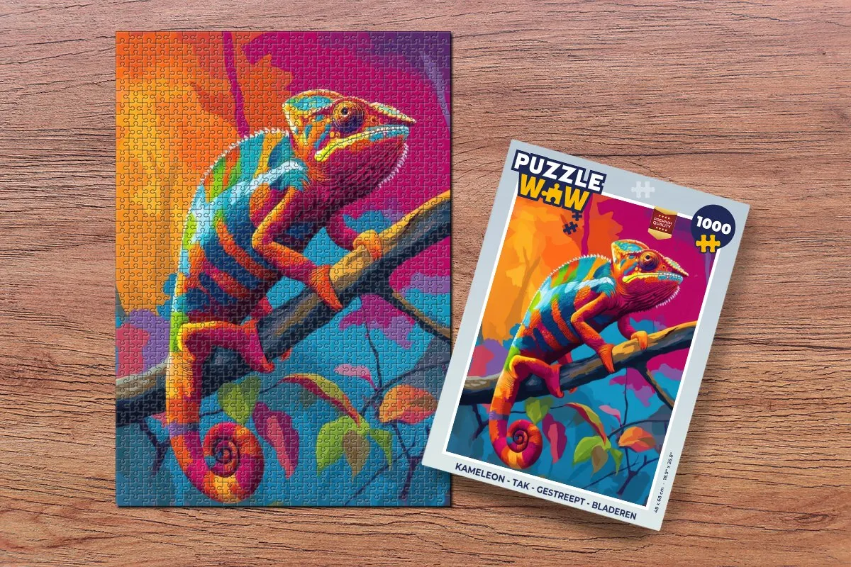 PuzzleWow Kameleon Tak Legpuzzel 1000 Stuks - Kleurrijk
