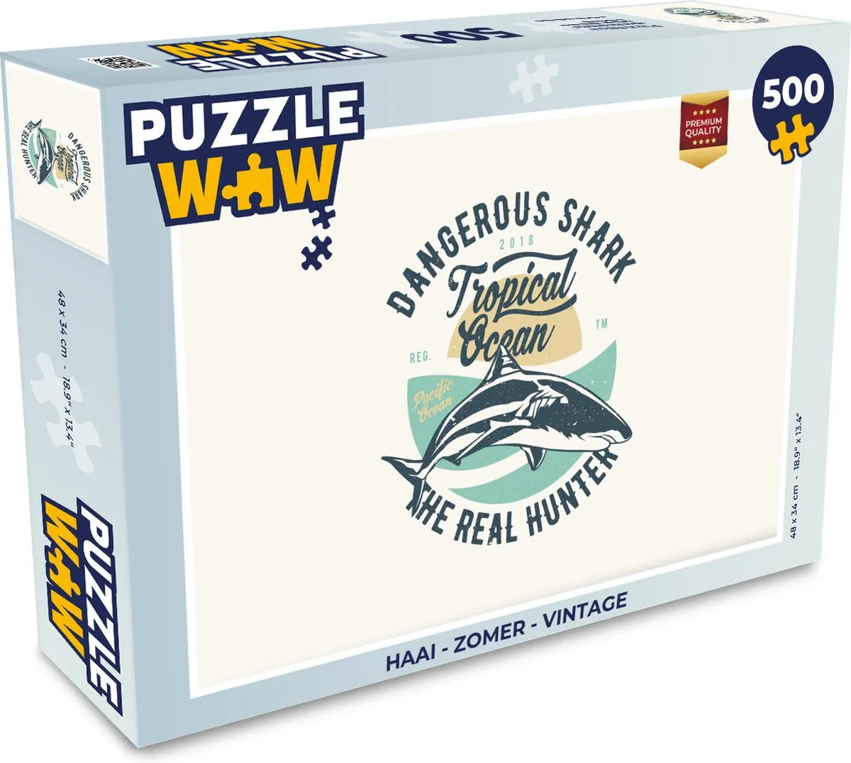 PuzzleWow Haai Legpuzzel 500 Stuks - Multicolor