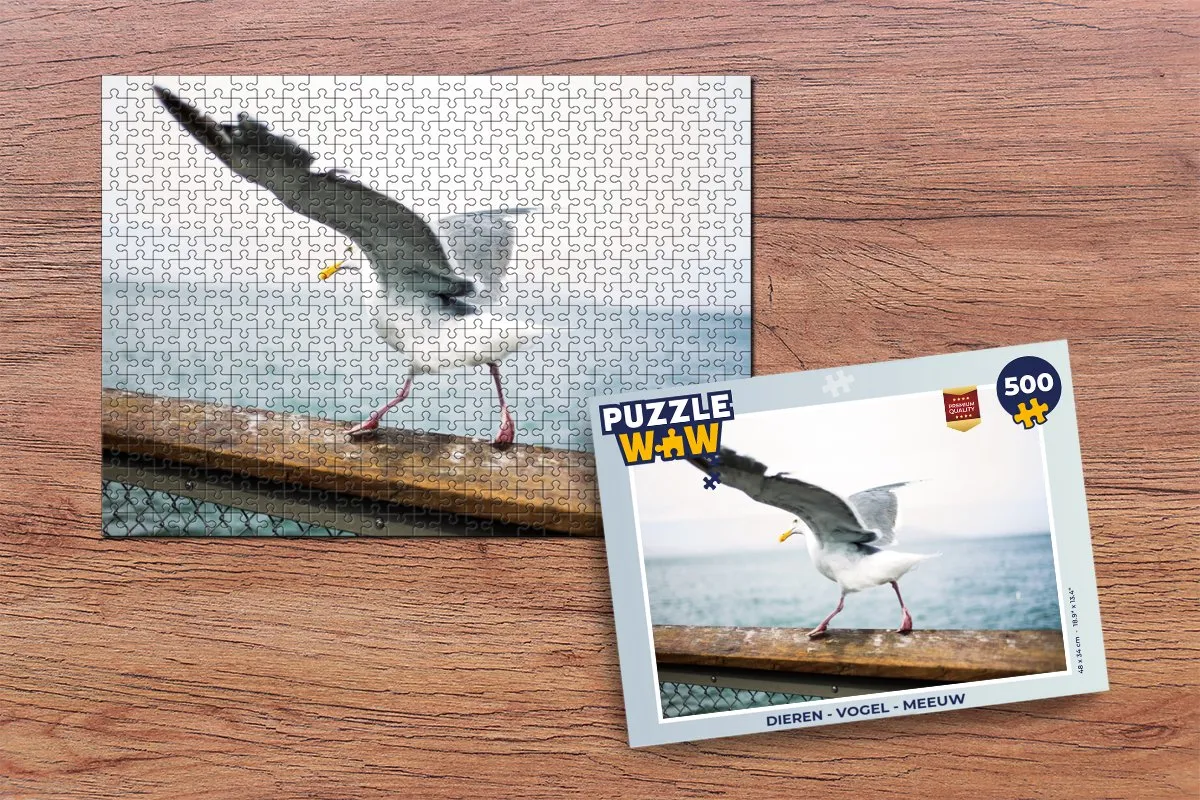 PuzzleWow Vogel Meeuw Legpuzzel 500 Stuks - Multicolor