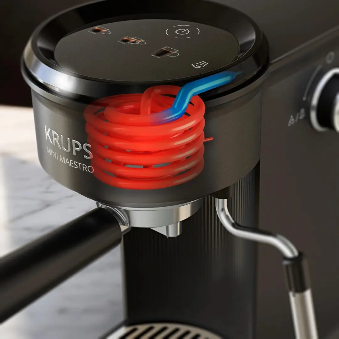 Krups Mini Maestro XP3508 Pistonmachine - 20 bar - 2 Kopjes - Zwart - afbeelding 6 van 6