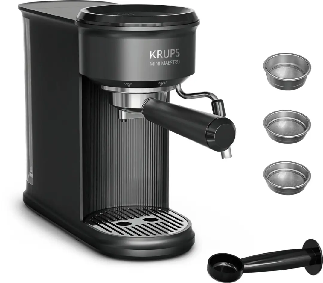 Krups Mini Maestro XP3508 Pistonmachine - 20 bar - 2 Kopjes - Zwart - afbeelding 2 van 6