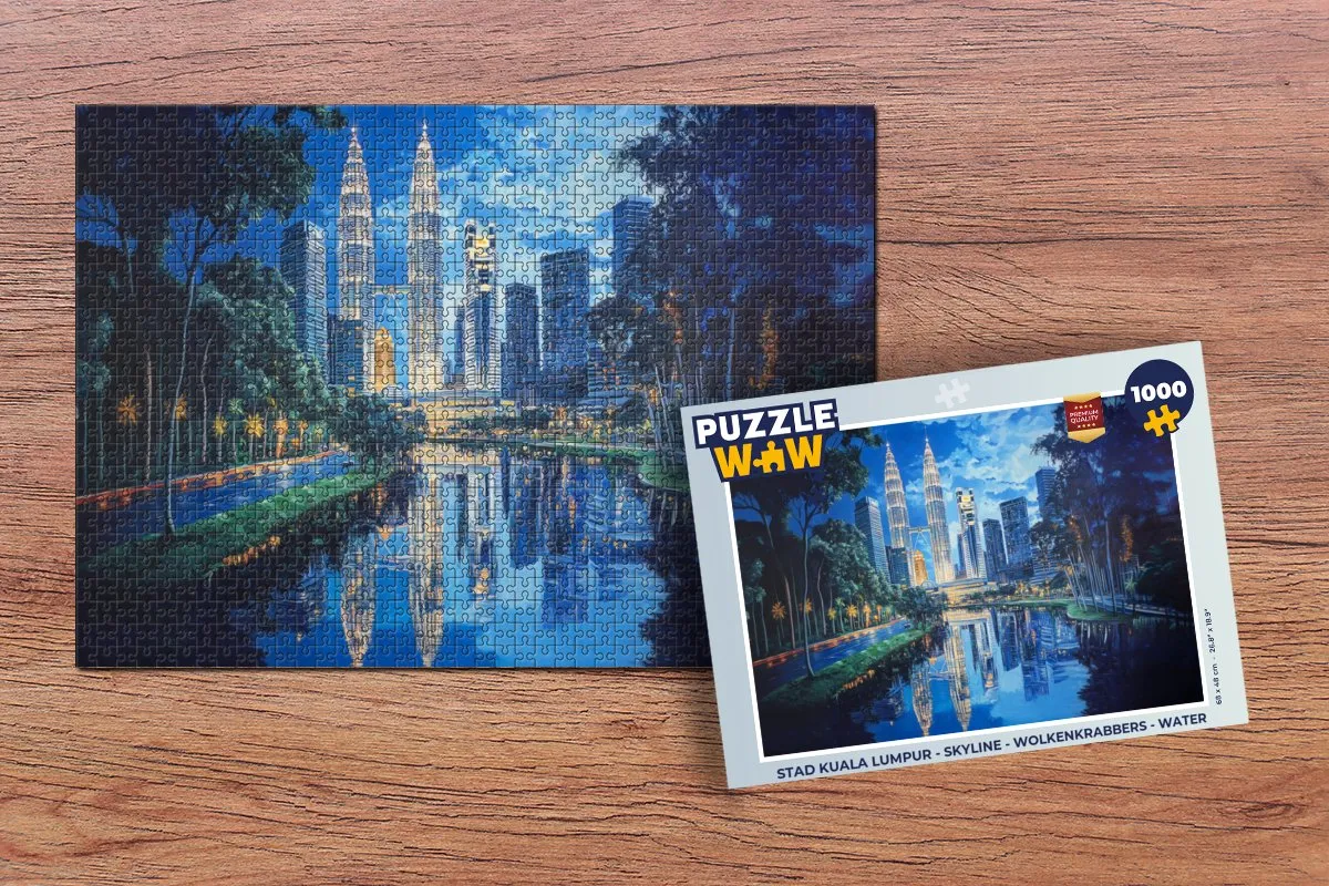 PuzzleWow Kuala Lumpur Skyline Legpuzzel 1000 Stuks
