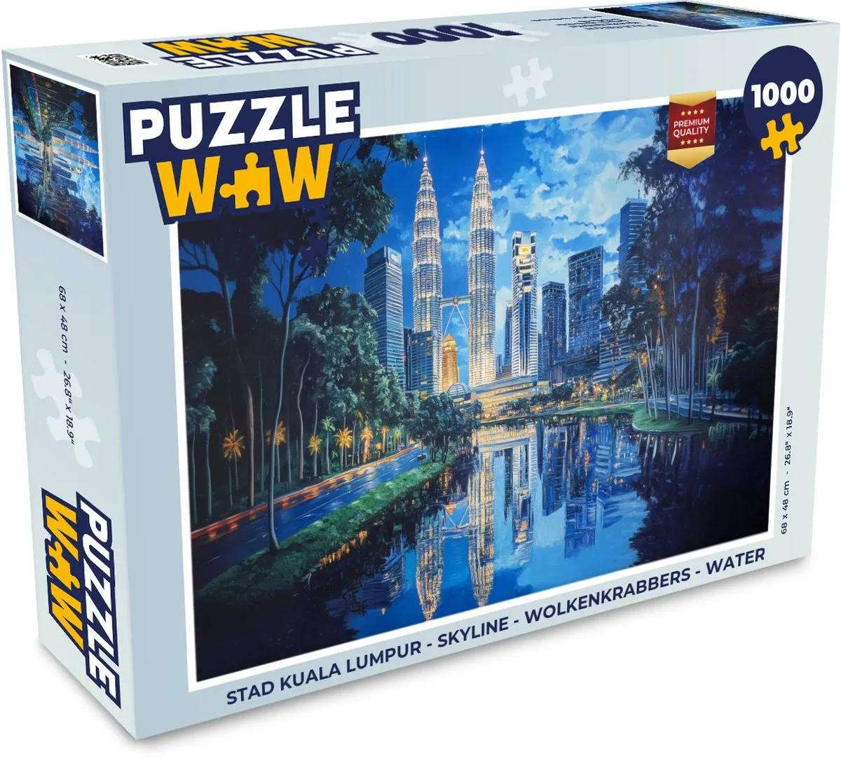 PuzzleWow Kuala Lumpur Skyline Legpuzzel 1000 Stuks