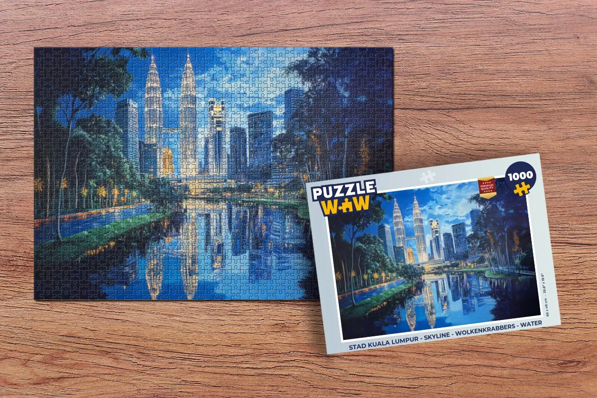 PuzzleWow Kuala Lumpur Skyline Legpuzzel 1000 Stuks