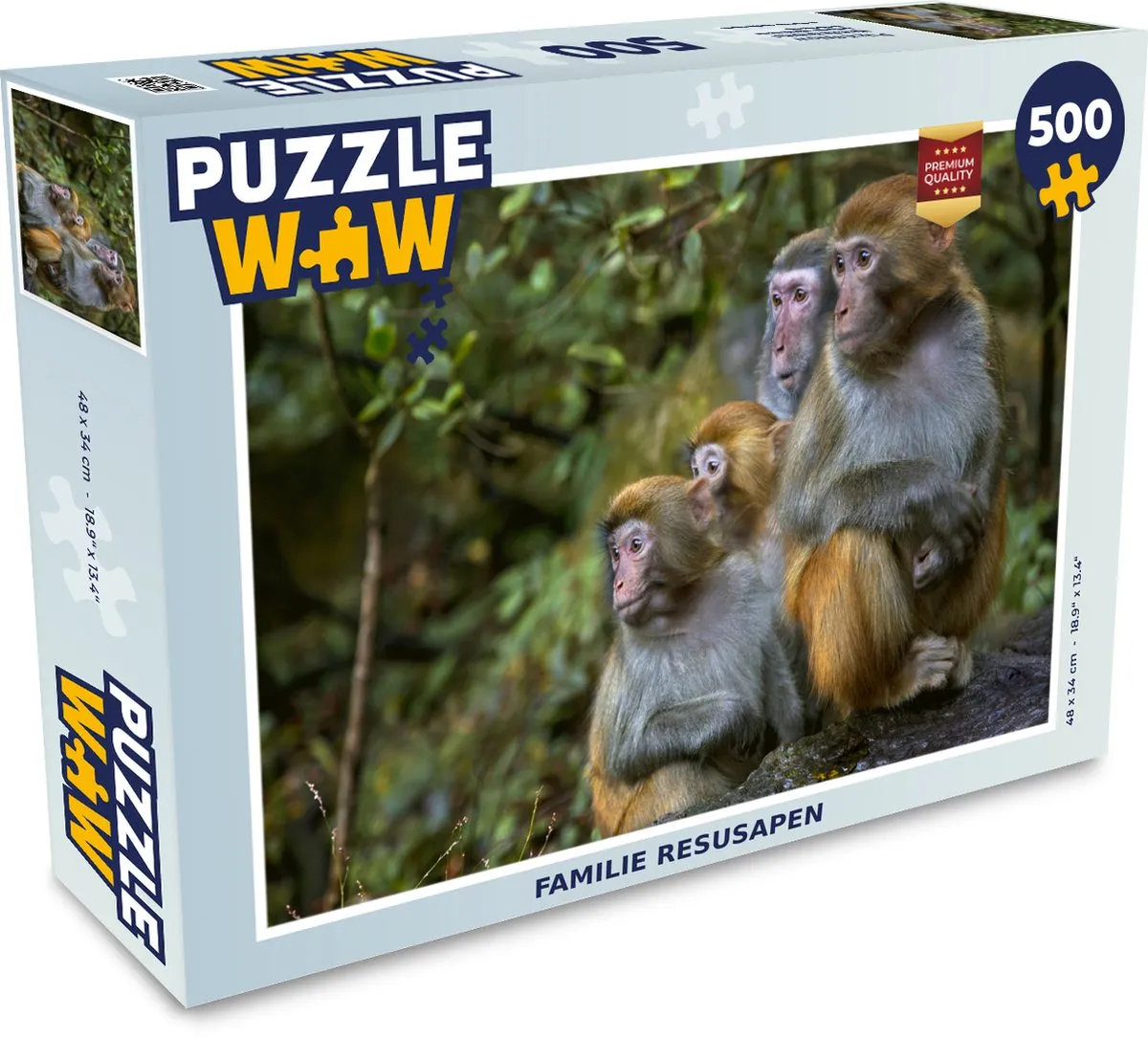 PuzzleWow Apen Bos Legpuzzel 500 Stuks - Multicolor