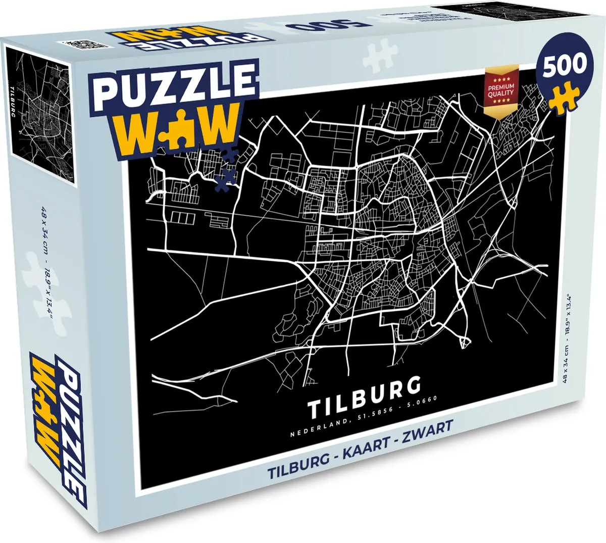 PuzzleWow Tilburg Legpuzzel 500 Stuks - Multicolor