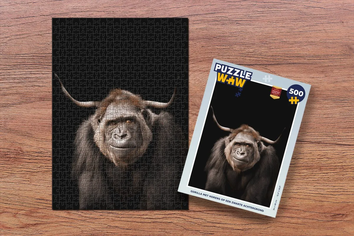 PuzzleWow Gorilla Legpuzzel 500 Stuks - Multicolor