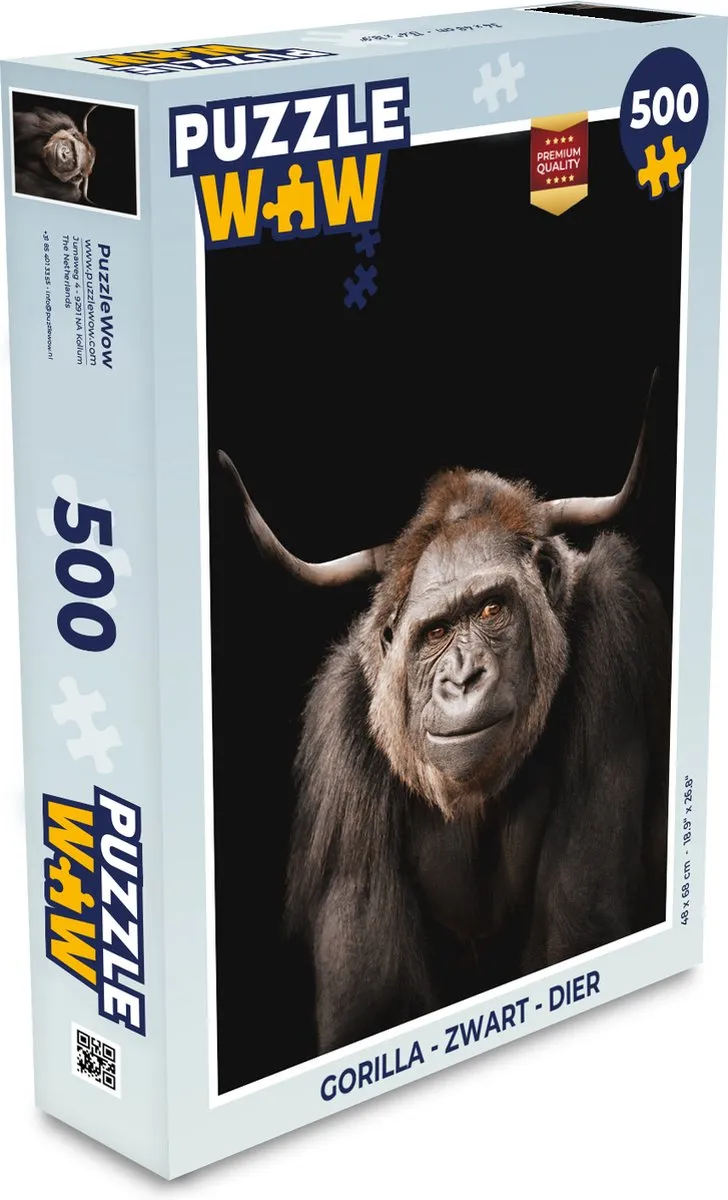 PuzzleWow Gorilla Legpuzzel 500 Stuks - Multicolor