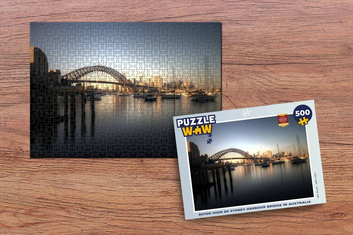 PuzzleWow Sydney Harbour Bridge Legpuzzel 500 Stuks - Multicolor