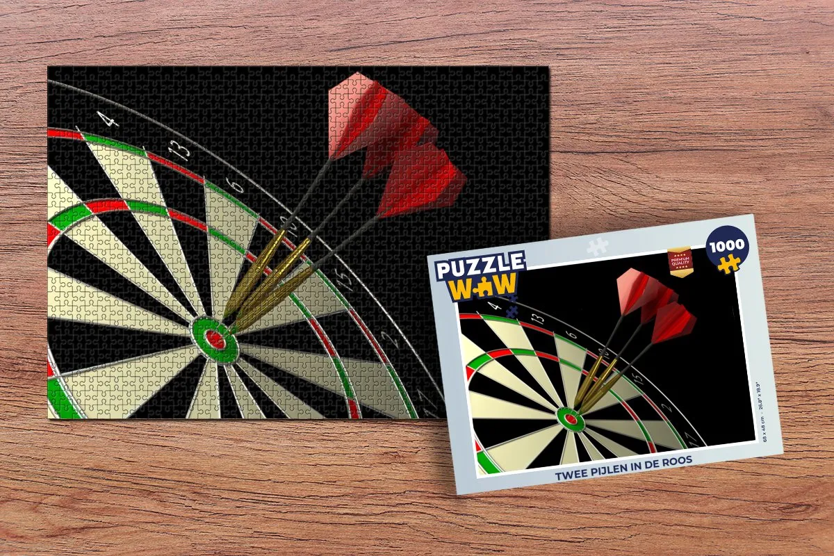 PuzzleWow Legpuzzel Twee pijlen in de roos 1000 Stuks - Multicolor
