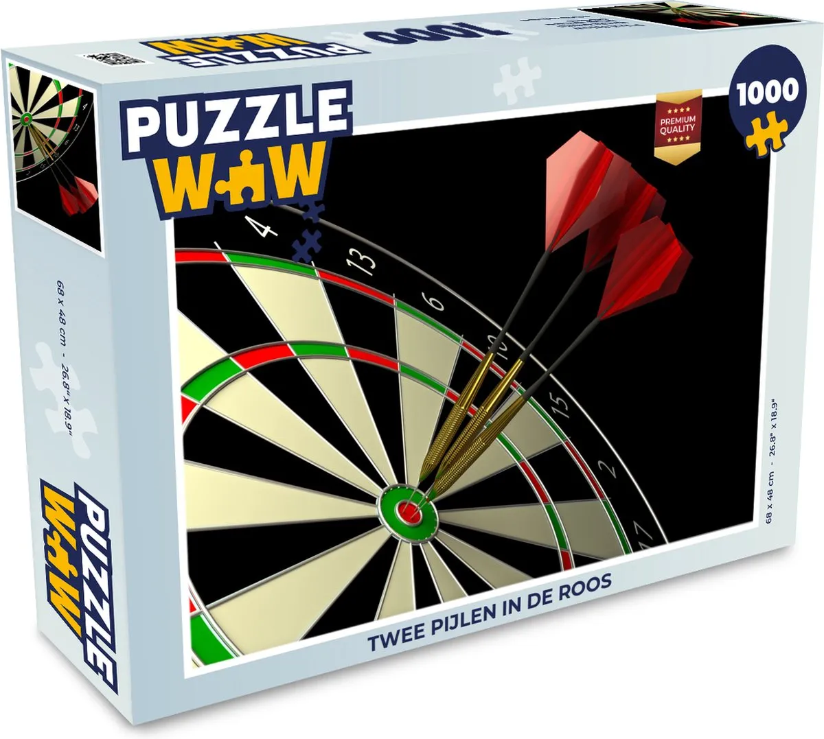 PuzzleWow Legpuzzel Twee pijlen in de roos 1000 Stuks - Multicolor