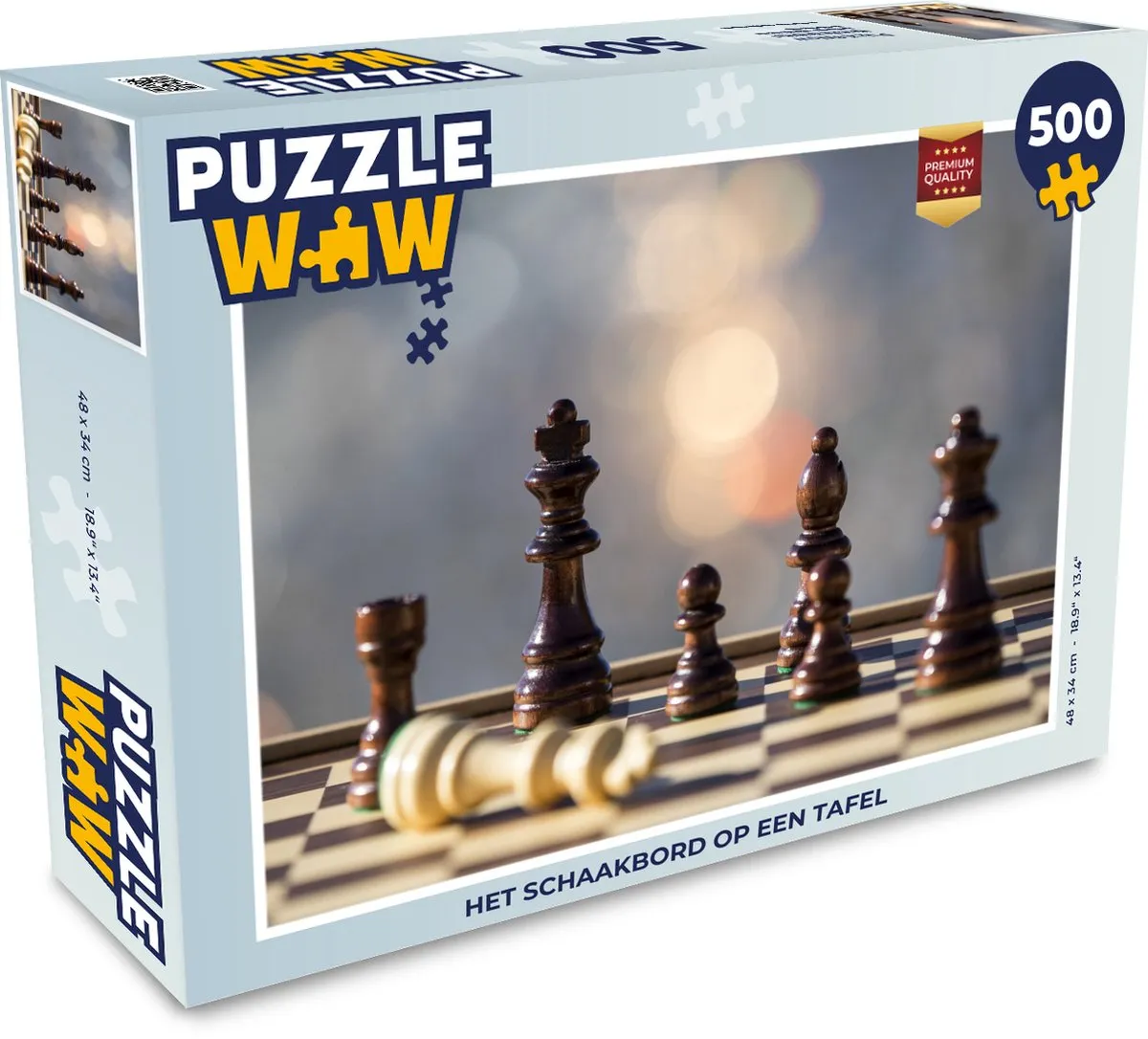 PuzzleWow Legpuzzel Schaakbord 500 Stuks - Multicolor