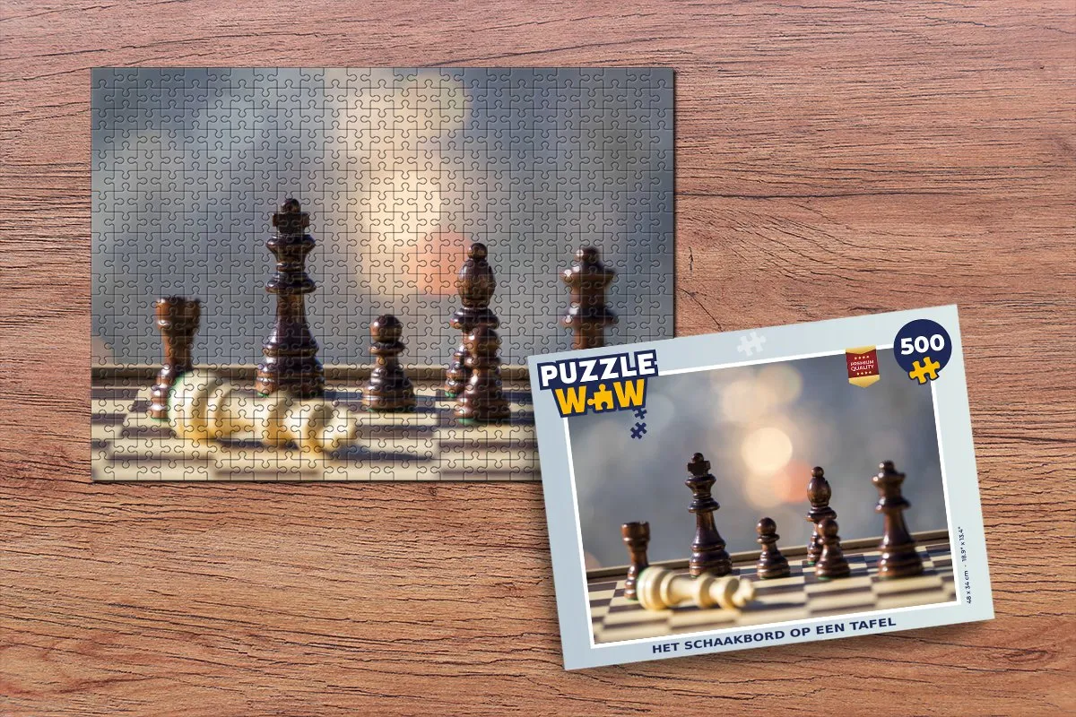 PuzzleWow Legpuzzel Schaakbord 500 Stuks - Multicolor