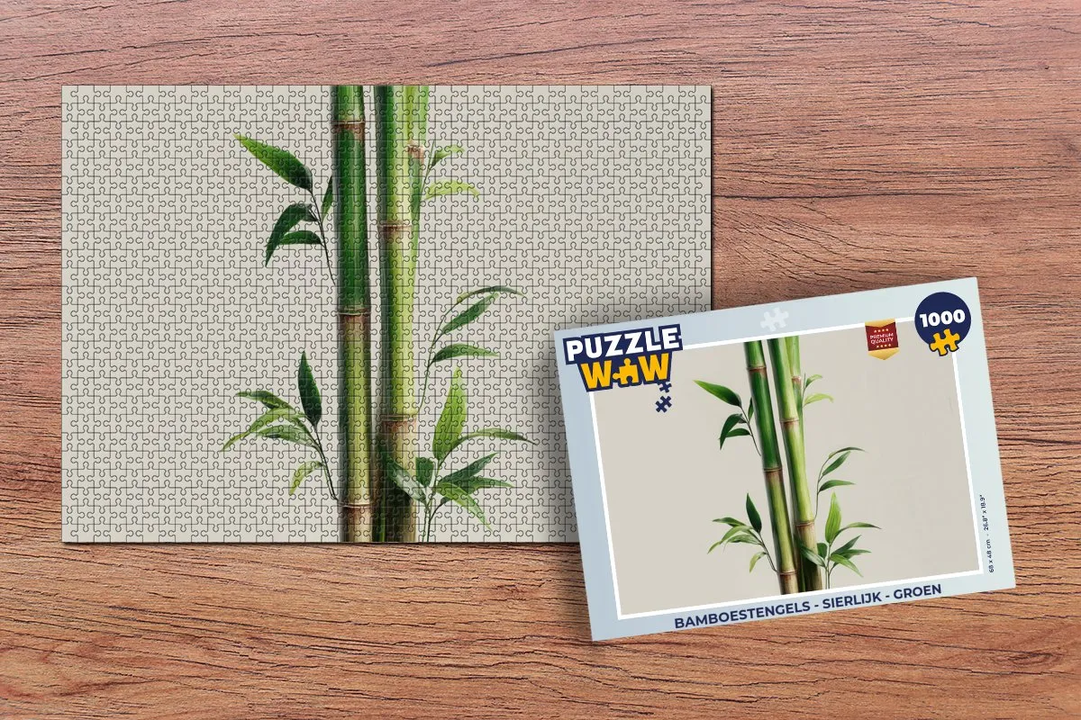 PuzzleWow Bamboestengels Legpuzzel 1000 Stuks - Groen