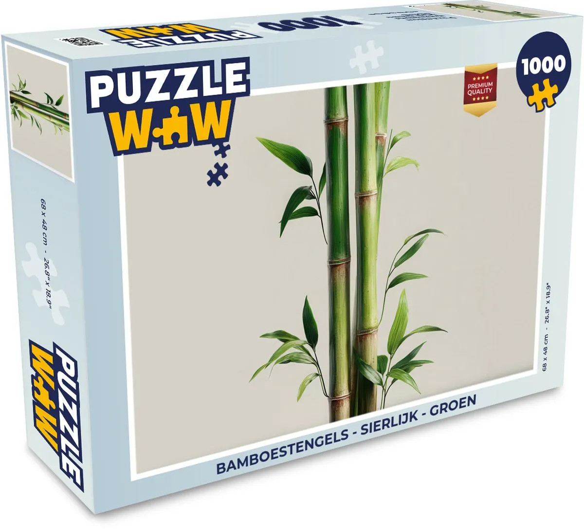 PuzzleWow Bamboestengels Legpuzzel 1000 Stuks - Groen