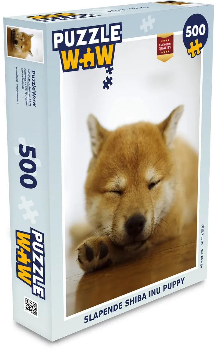 PuzzleWow Slapende Shiba Inu Legpuzzel 500 Stuks - Multicolor