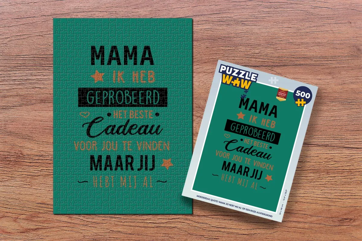 PuzzleWow Mama Jij Hebt Ons Al Legpuzzel 500 Stuks - Multicolor