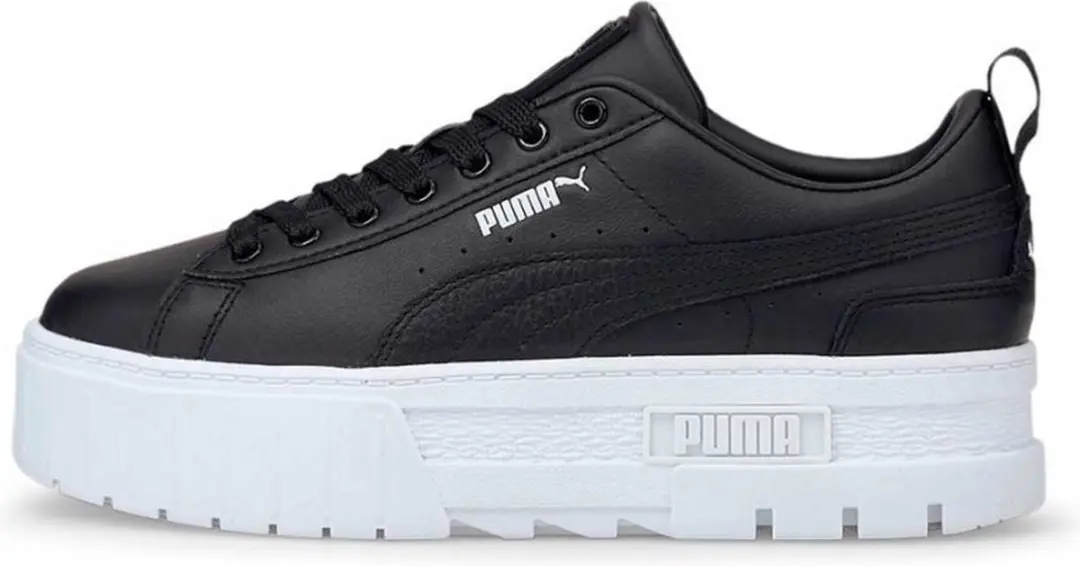 Puma Mayze Classic - Dames Platform schoenen sneakers Leer Zwart 384209-03 - Maat EU 37.5 UK 4.5