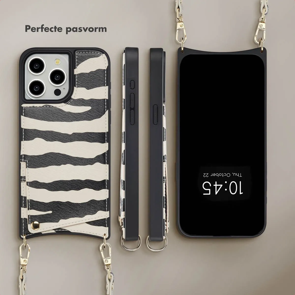Selencia Hoesje iPhone 15 Pro Max Zazzy Zebra - 2 Pasjes