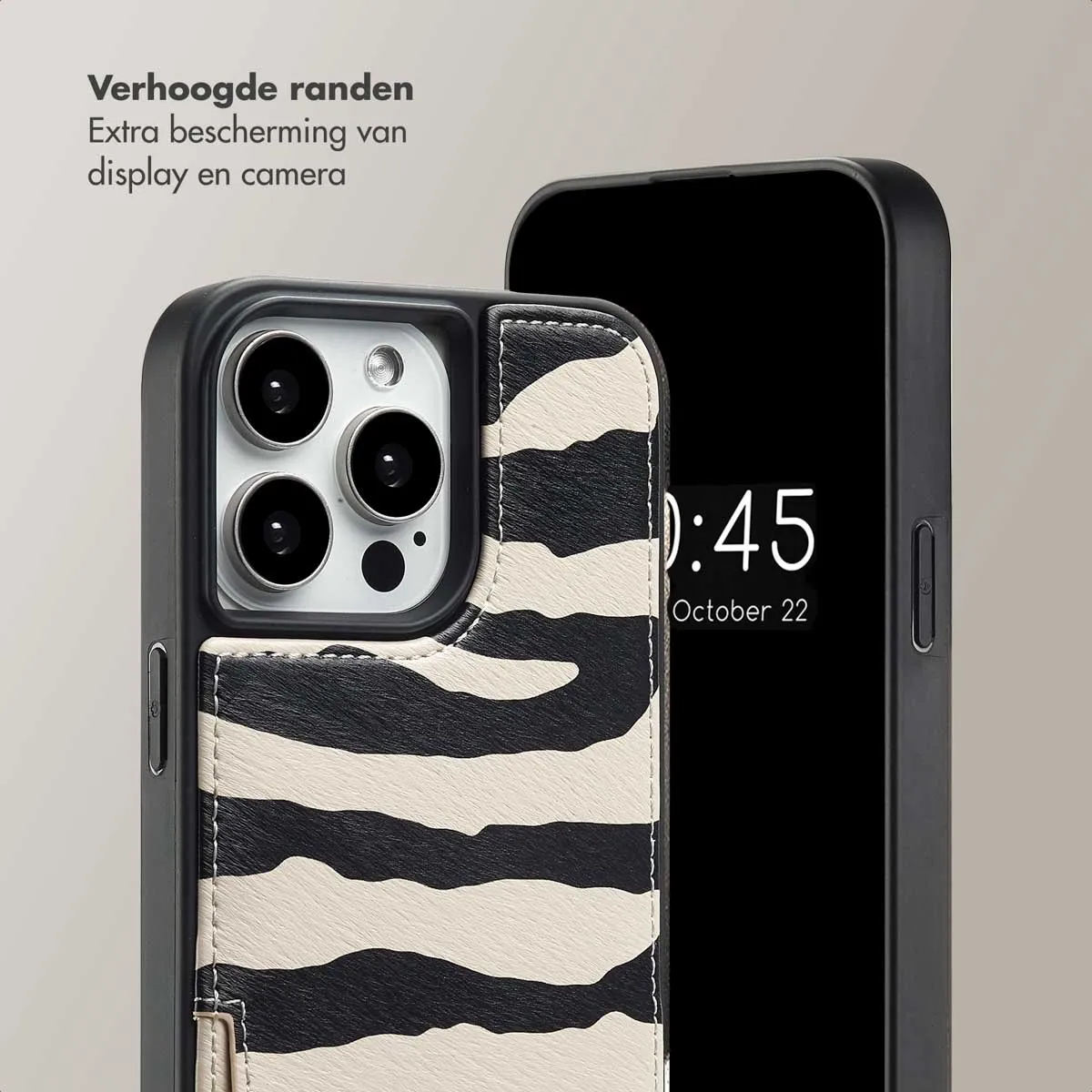 Selencia Hoesje iPhone 15 Pro Max Zazzy Zebra - 2 Pasjes - afbeelding 6 van 6