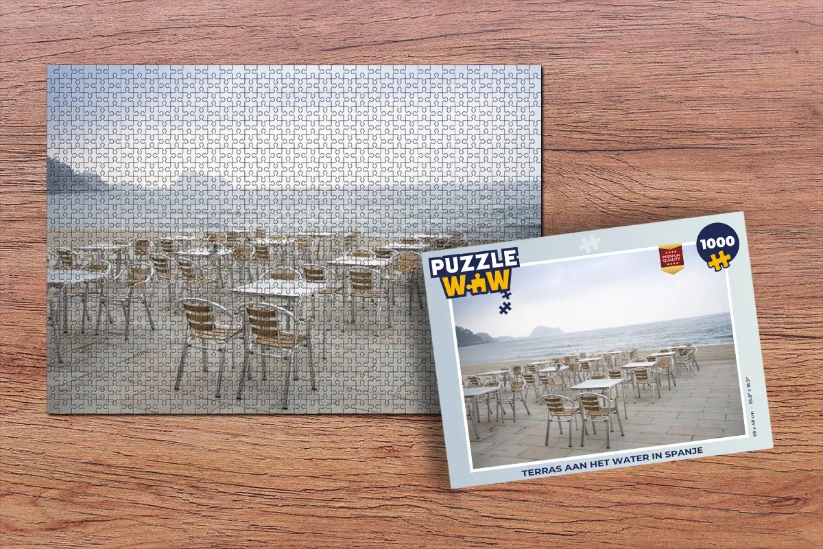 PuzzleWow Legpuzzel Terras aan het water in Spanje 1000 Stuks - Multicolor