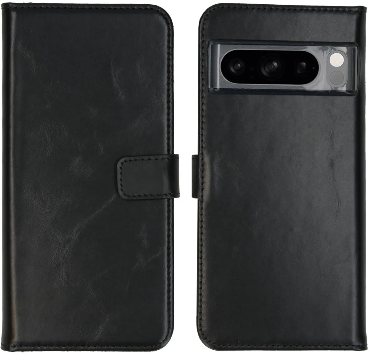 Selencia Hoesje Google Pixel 8 Pro Echt Lederen Bookcase