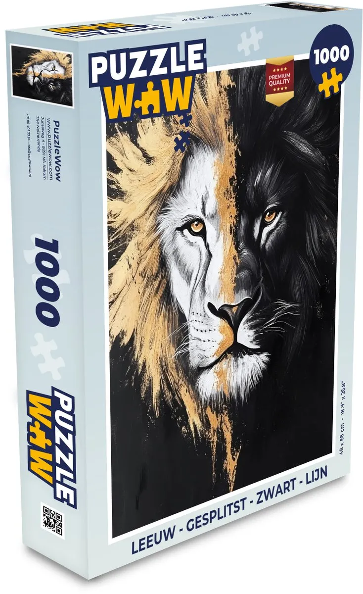 PuzzleWow Leeuw Legpuzzel 1000 Stuks - Portret