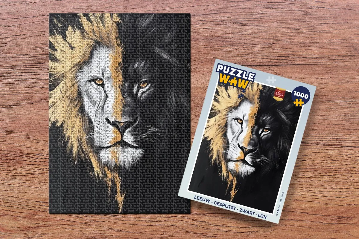 PuzzleWow Leeuw Legpuzzel 1000 Stuks - Portret