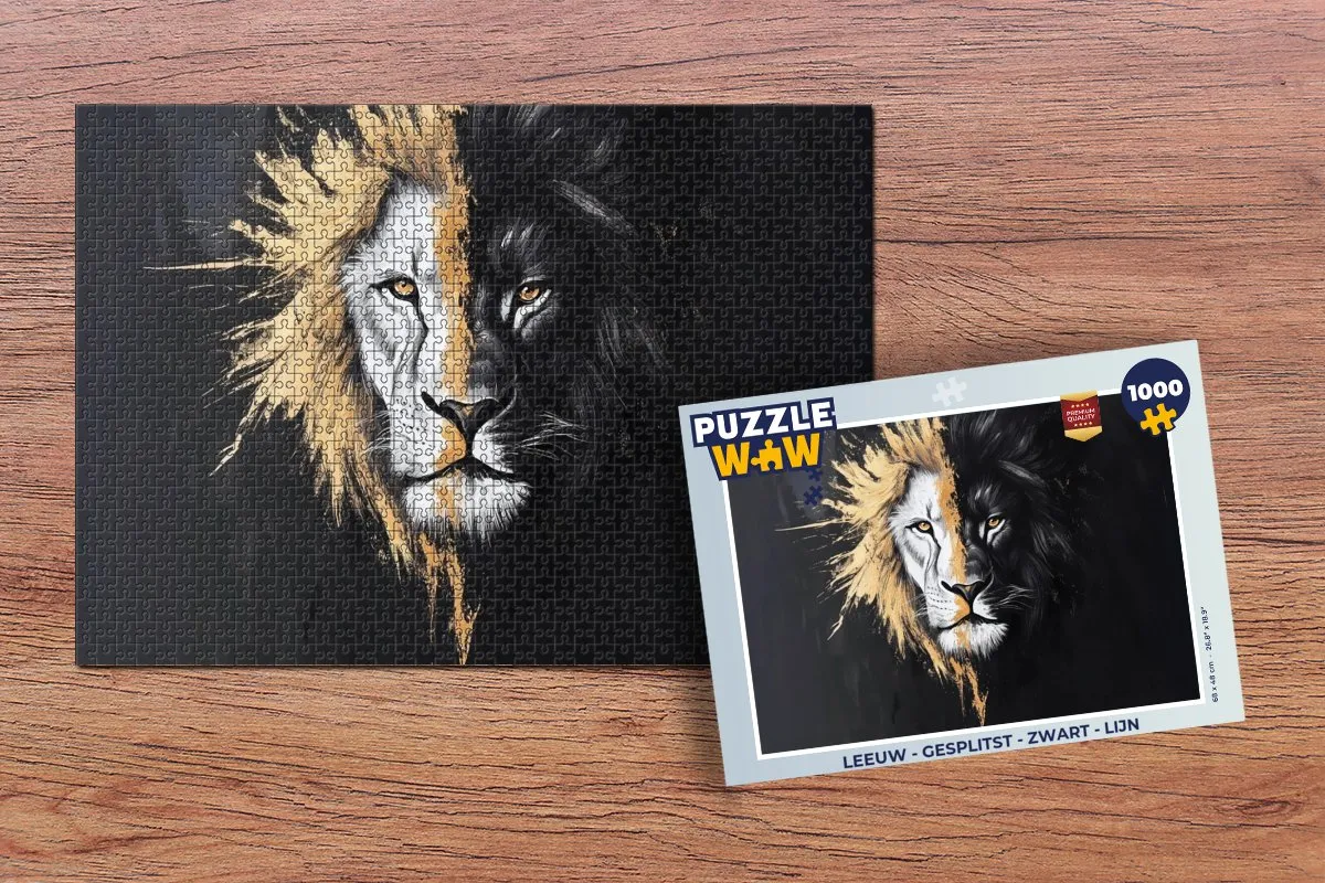 PuzzleWow Leeuw Legpuzzel 1000 Stuks - Portret