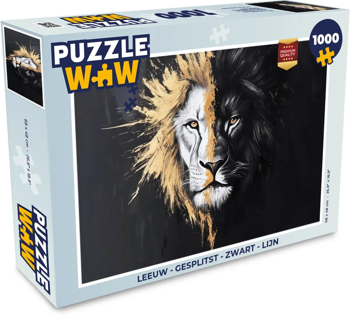 PuzzleWow Leeuw Legpuzzel 1000 Stuks - Portret