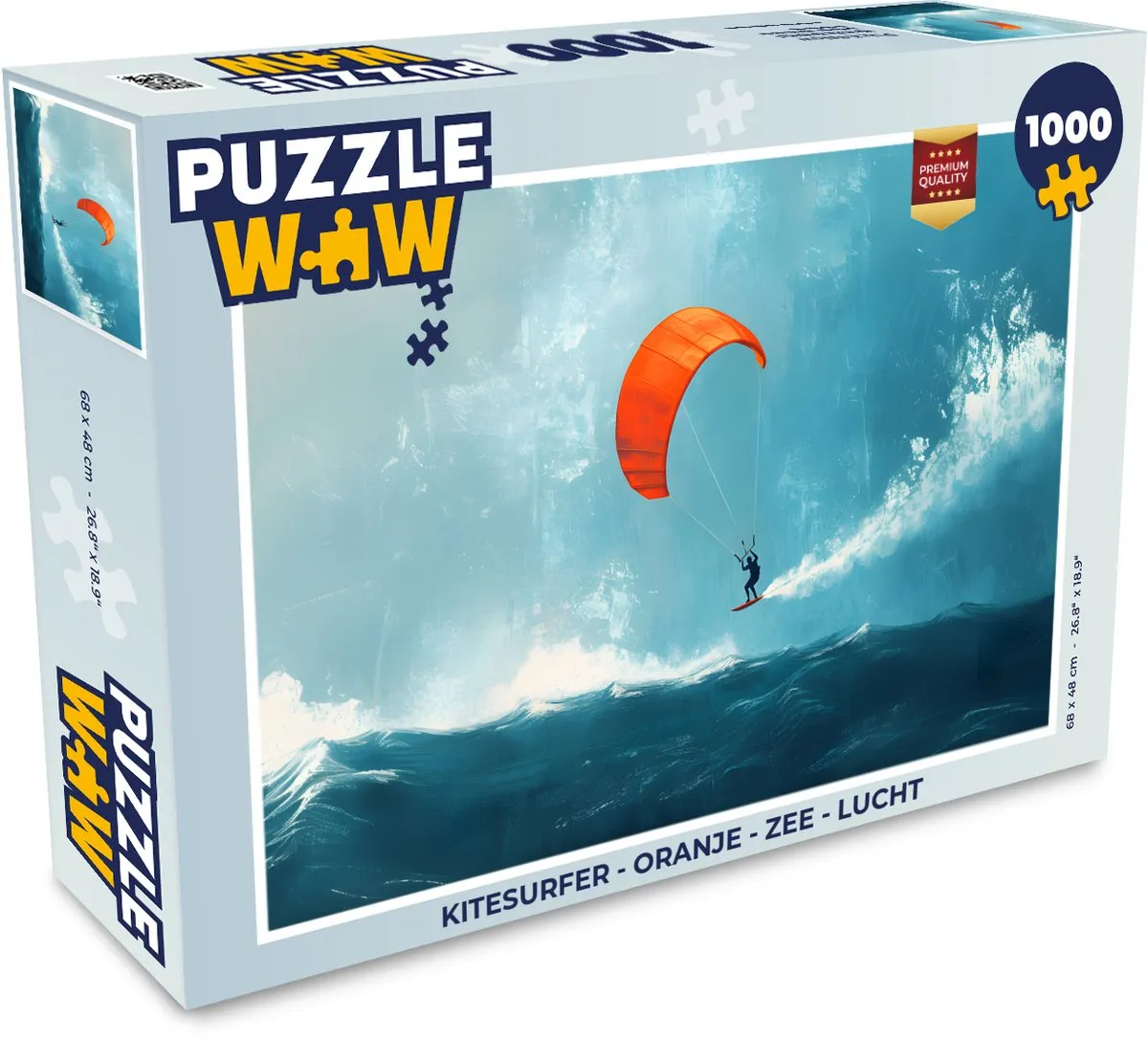 PuzzleWow Kitesurfer Legpuzzel 1000 Stuks - Oranje