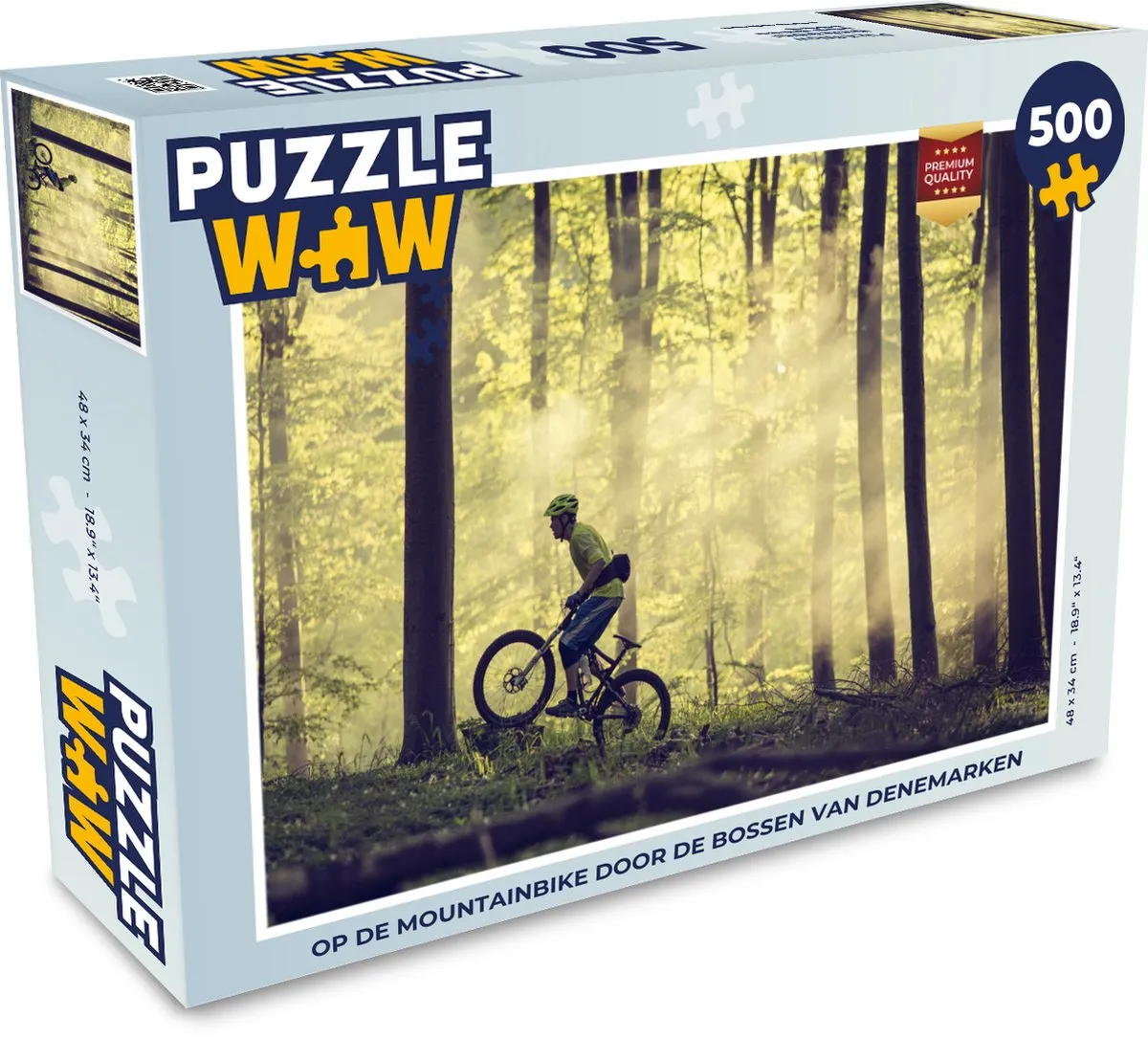 PuzzleWow Puzzel Op de mountainbike Denemarken 500 Stuks - Multicolor