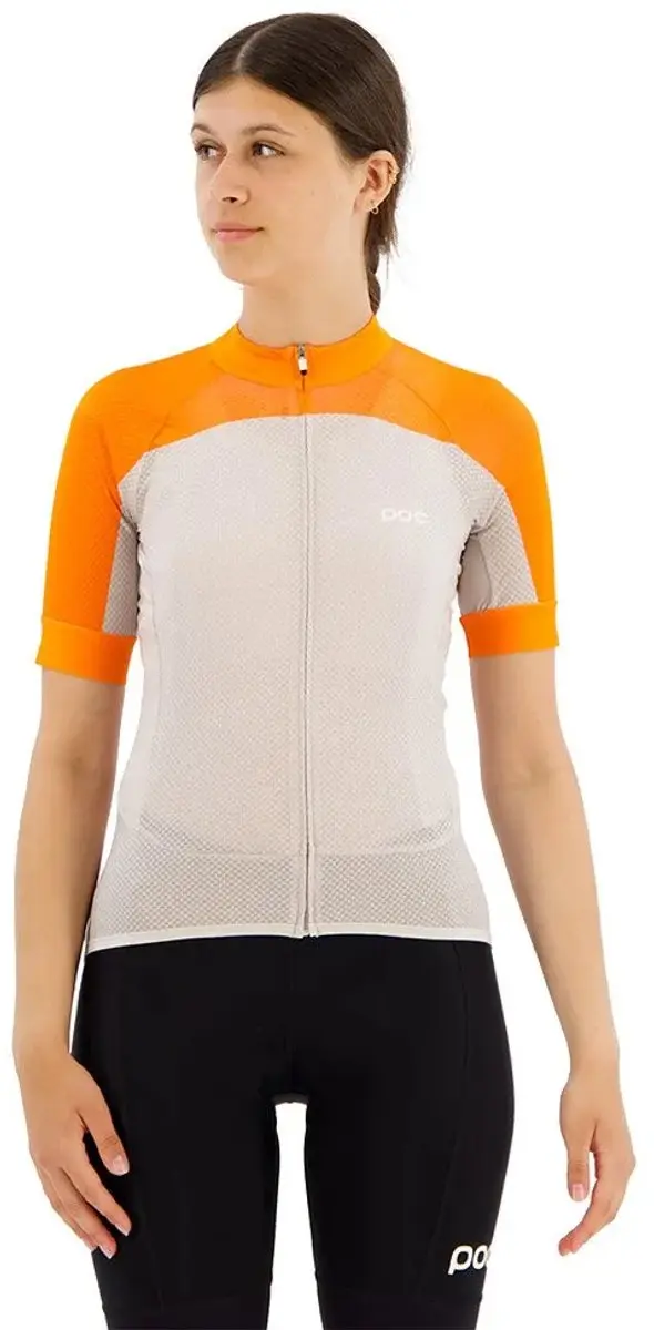 Poc Essential Road Logo Korte Mouw Wielertrui Oranje S Vrouw