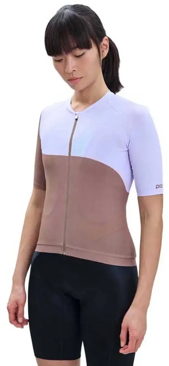 Poc Essential Road Print Korte Mouw Wielertrui Bruin,Paars XL Vrouw