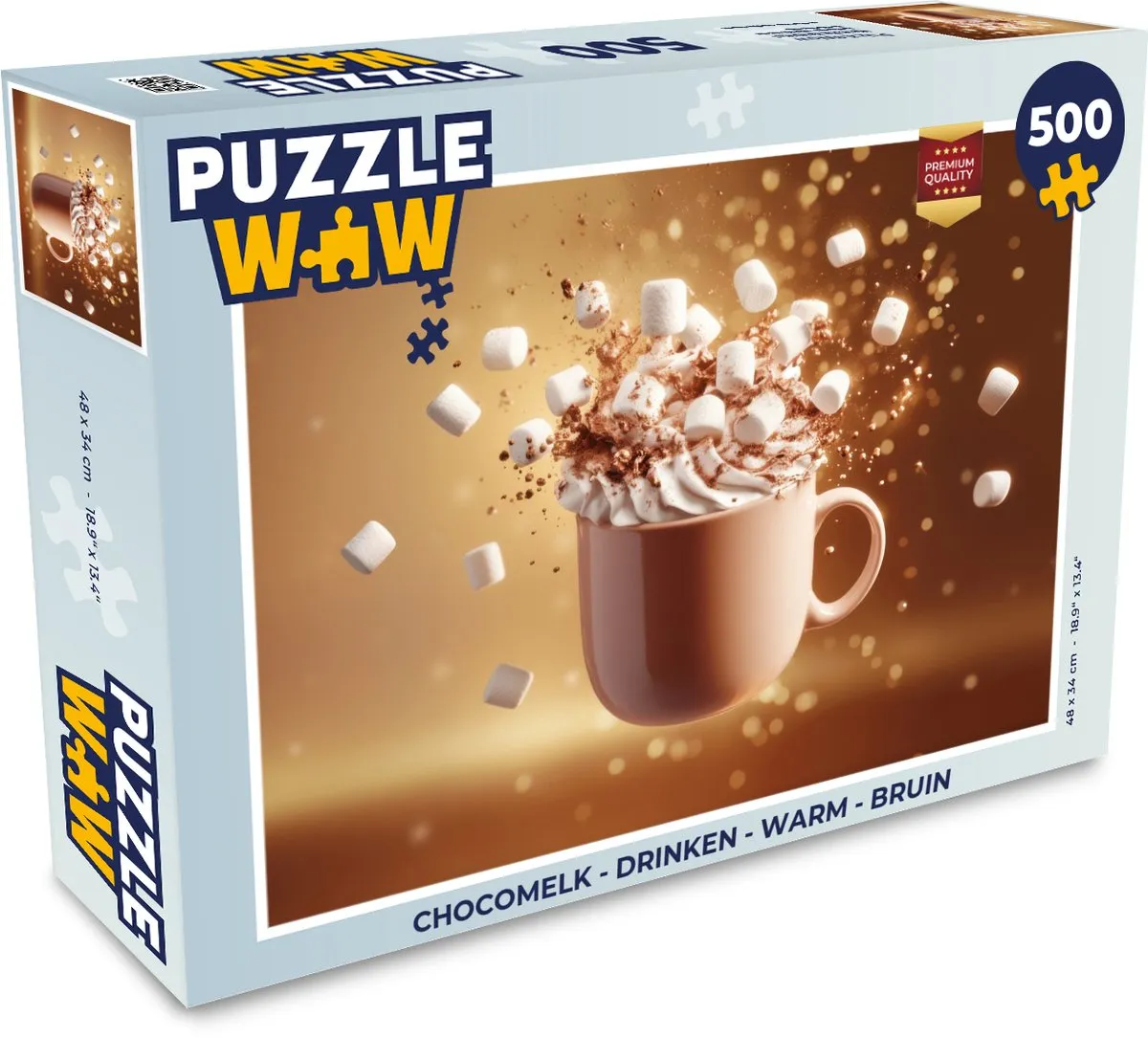 PuzzleWow Chocomelk Legpuzzel 500 Stuks - Bruin