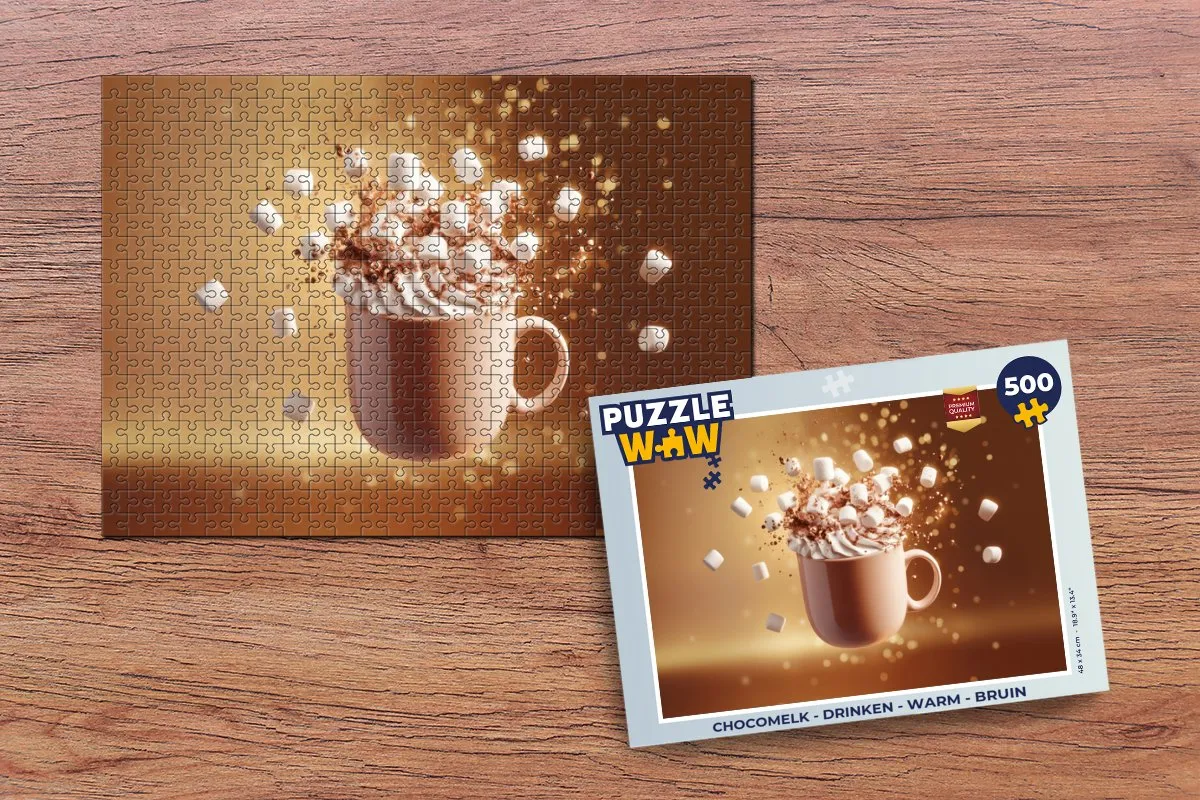 PuzzleWow Chocomelk Legpuzzel 500 Stuks - Bruin
