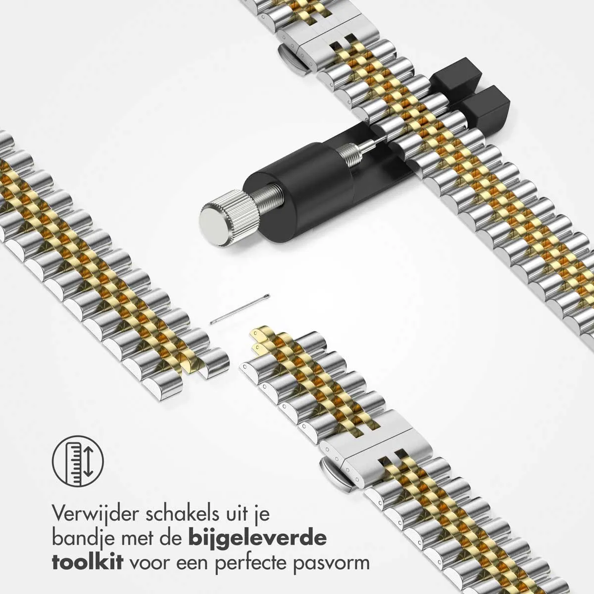 Selencia Stalen Bandje Apple Watch 44-49mm - Zilver