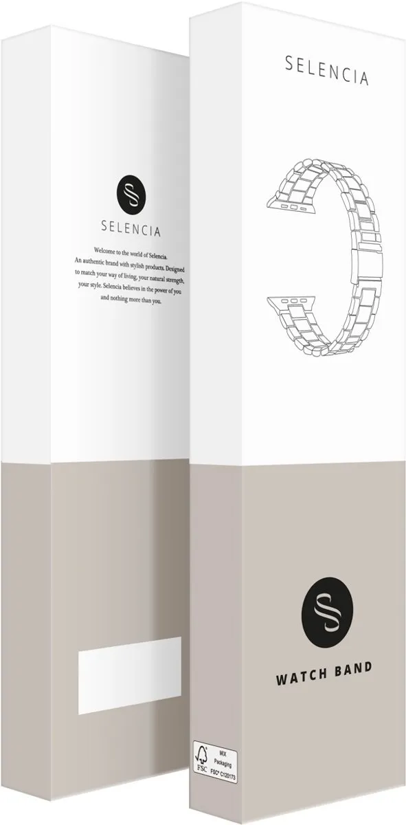 Selencia Stalen Bandje Apple Watch 44-49mm - Zilver - afbeelding 6 van 6