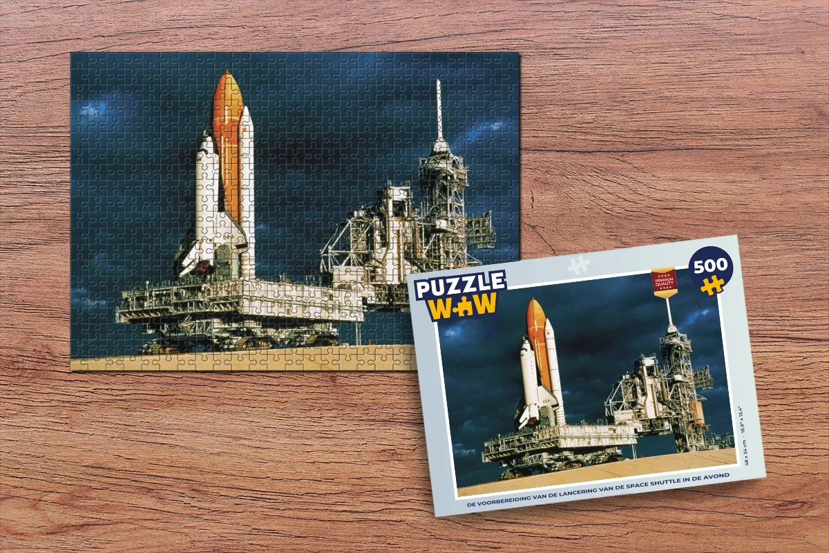 PuzzleWow Legpuzzel 500 Stuks - Space Shuttle Lancering - Multicolor