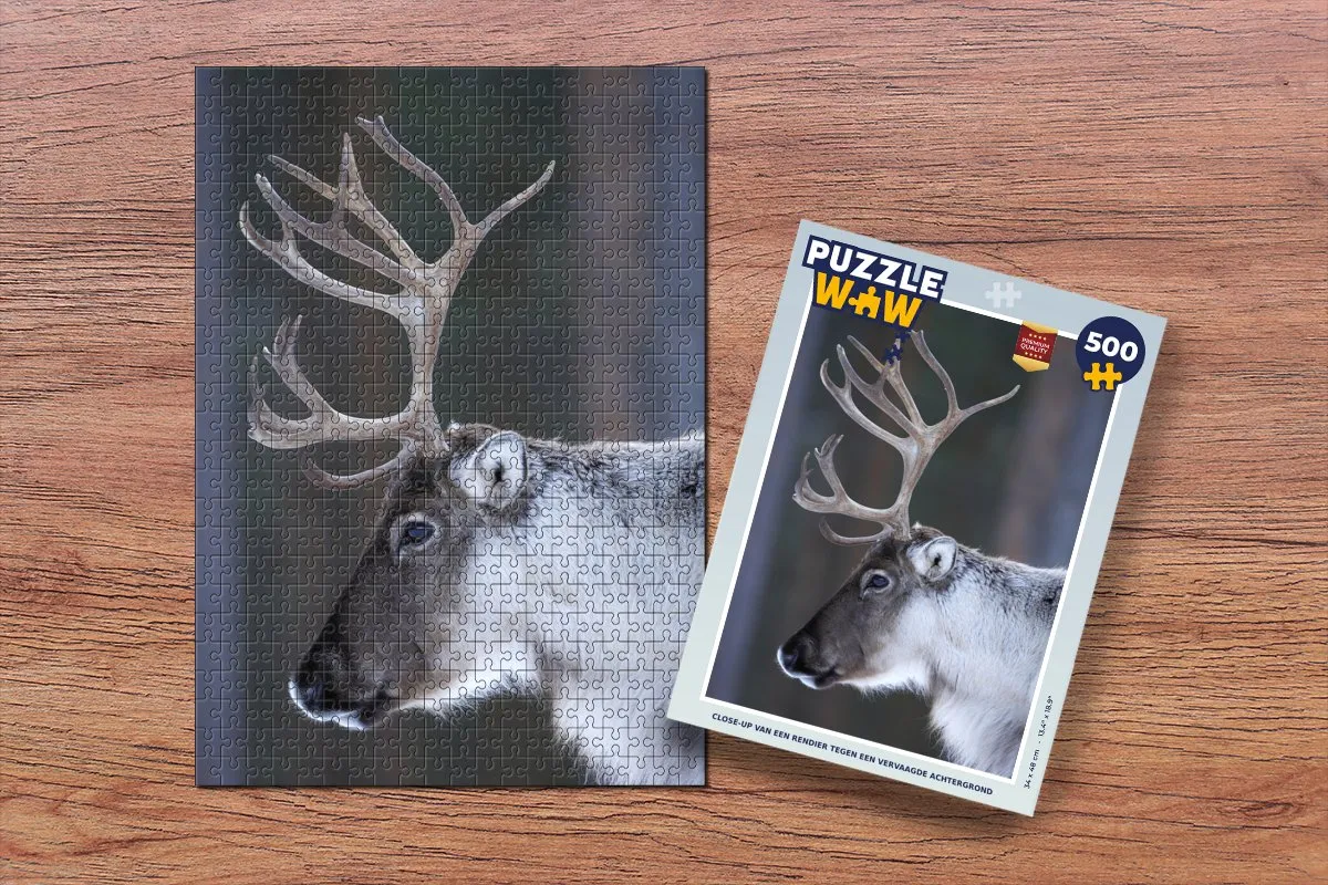 PuzzleWow Legpuzzel Close-up Rendier 500 Stuks