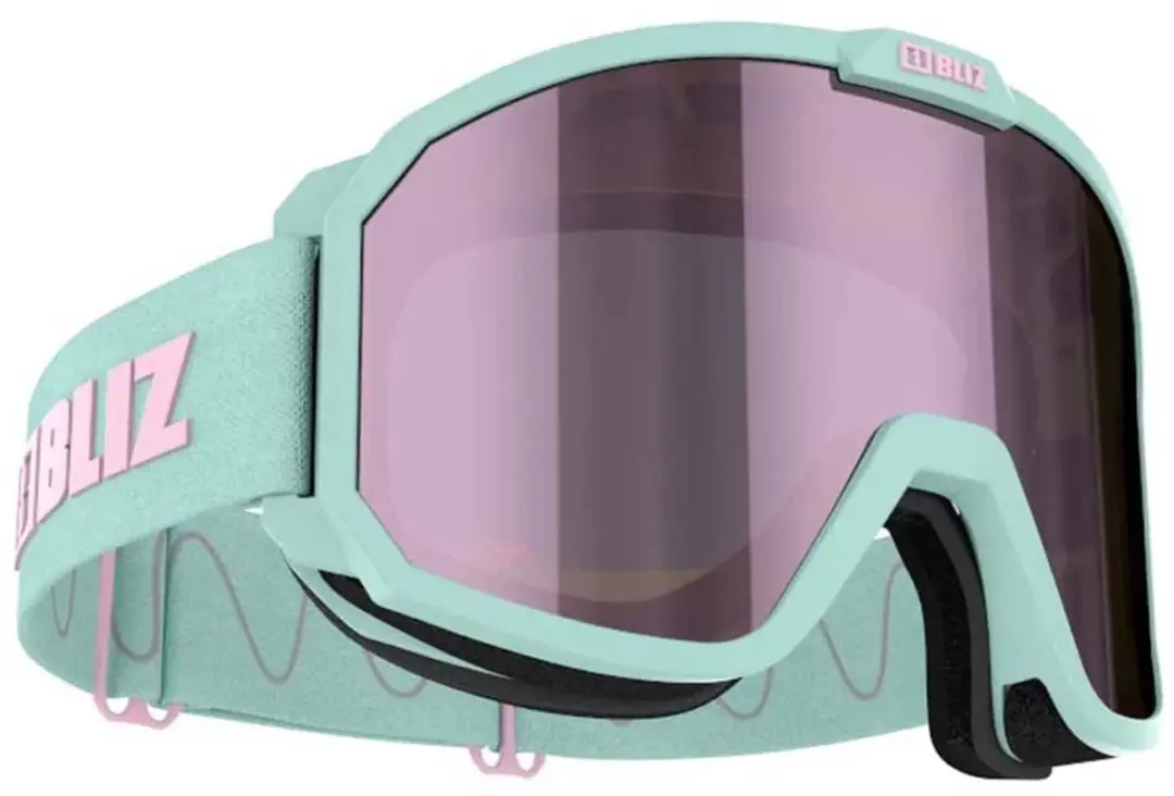 Bliz Rave Skibril CAT3 - Groen/Brown met roze - Multicoating
