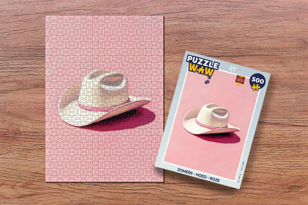 PuzzleWow Zomers Hoed Legpuzzel 500 Stuks - Roze