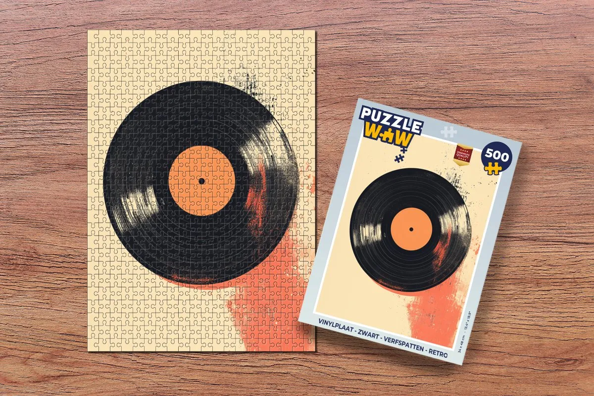 PuzzleWow Vinylplaat Verfspatten Puzzel 500 Stuks - MPN 8721373927948