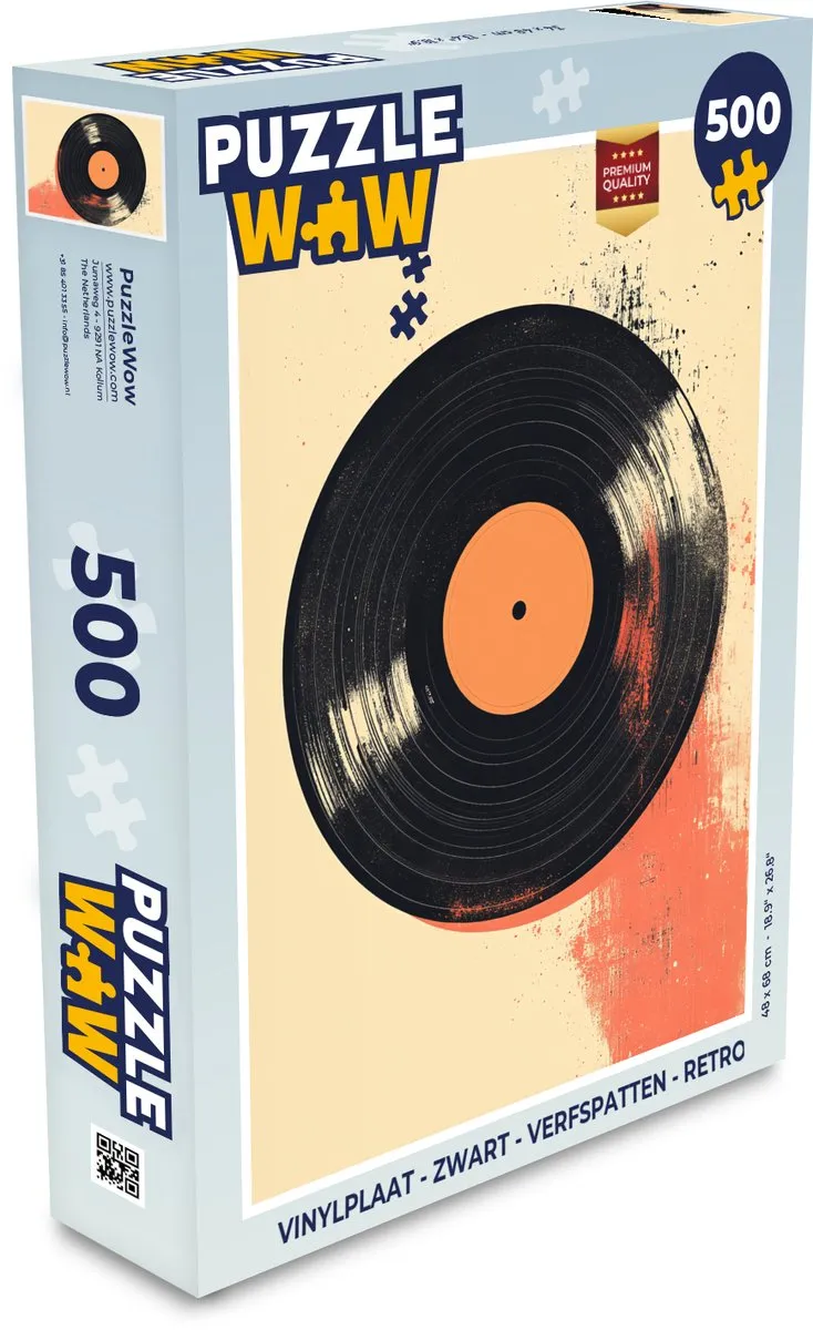 PuzzleWow Vinylplaat Verfspatten Puzzel 500 Stuks - MPN 8721373927948