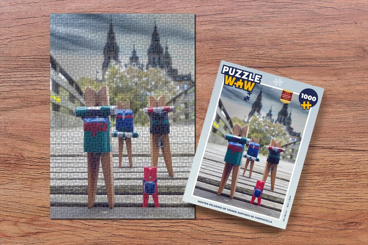 PuzzleWow Legpuzzel Santiago de Compostella 1000 Stuks - Multicolor