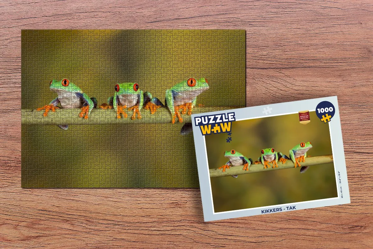 PuzzleWow Kikkers Tak Legpuzzel 1000 Stuks - Multicolor