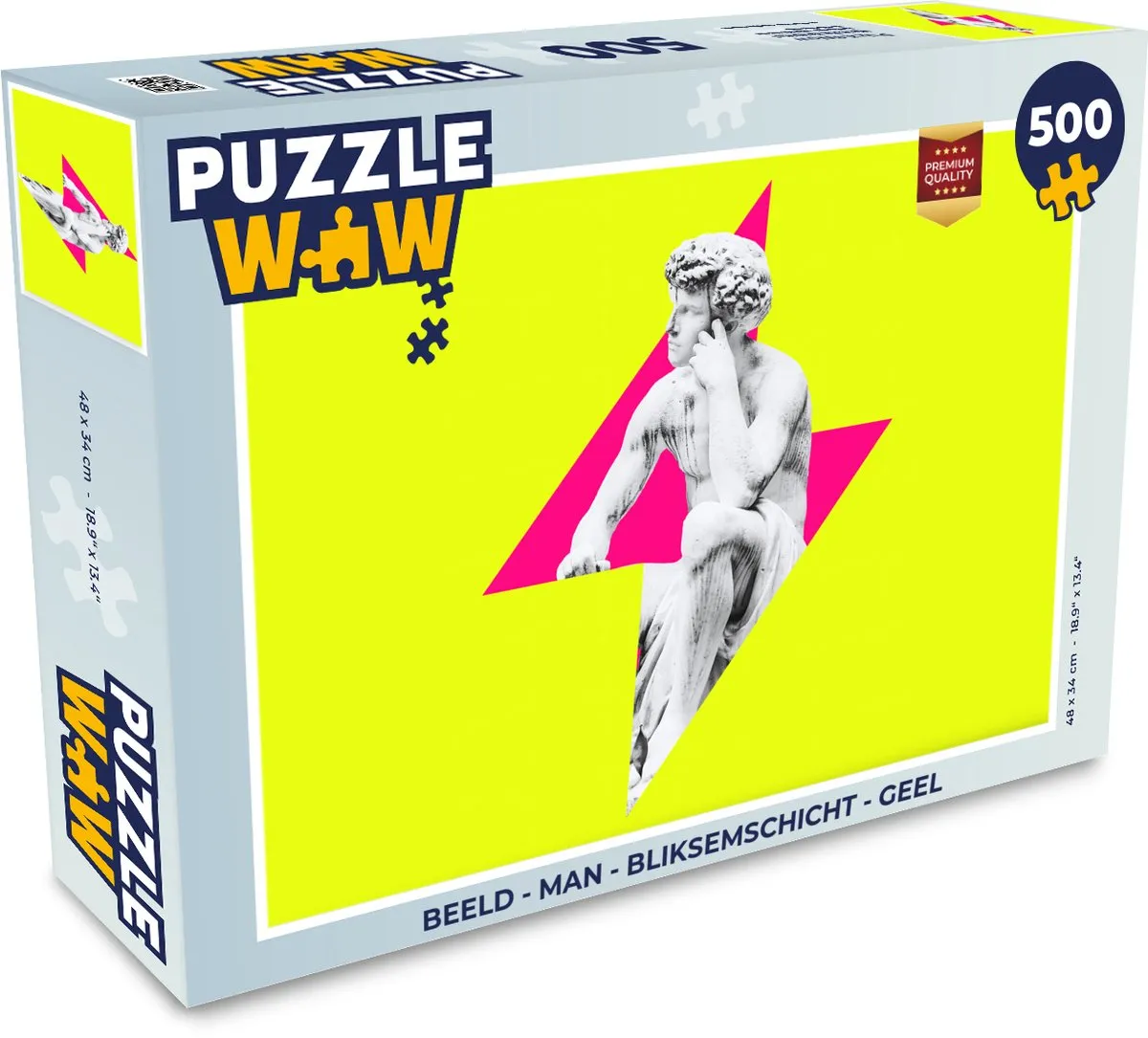 PuzzleWow Legpuzzel Man Bliksemschicht Geel - 500 Stukjes