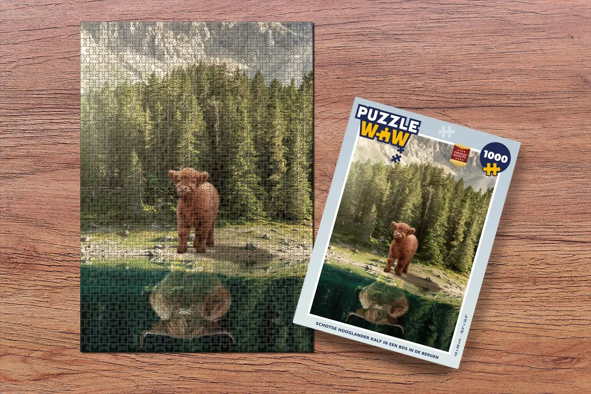 PuzzleWow Schotse Hooglander Legpuzzel 1000 Stuks - Multicolor