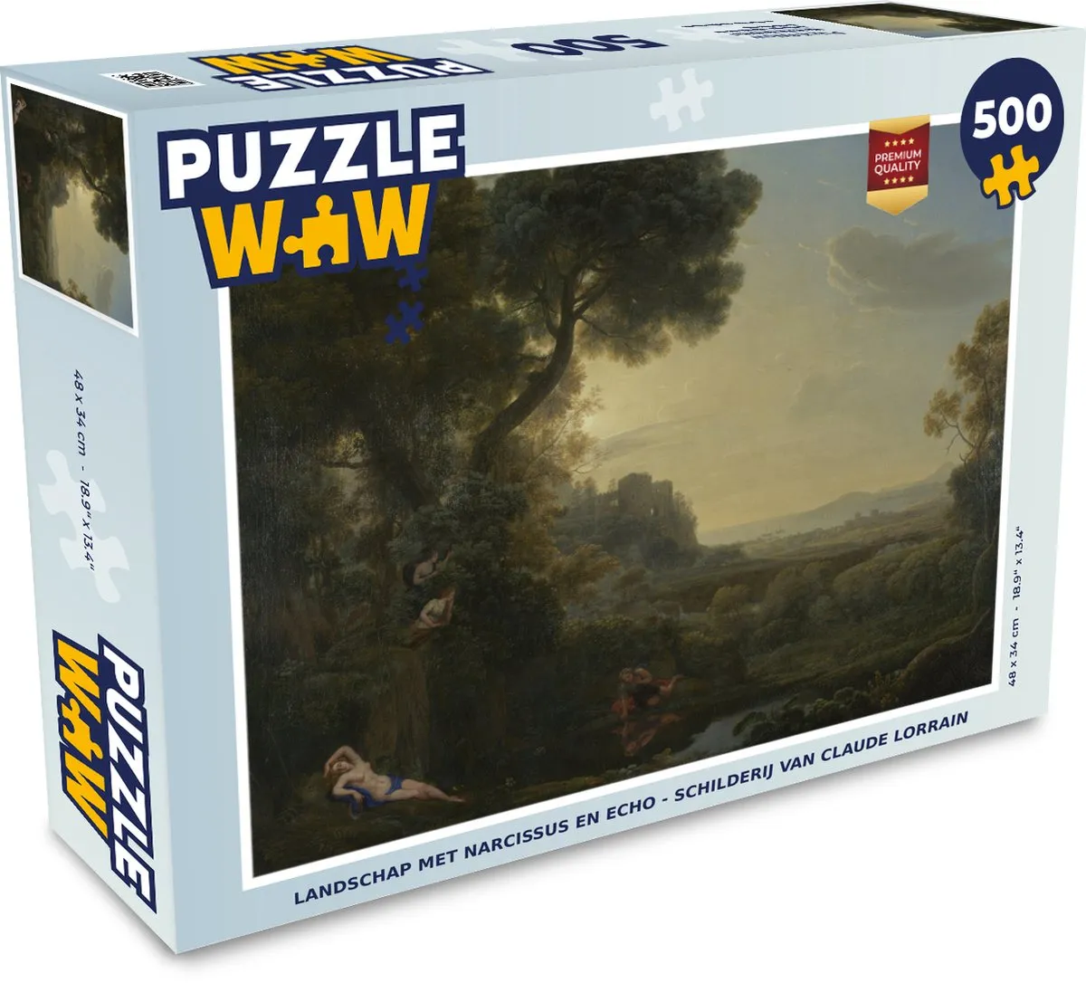 PuzzleWow Landschap met Narcissus en Echo Legpuzzel 500 Stuks - Multicolor
